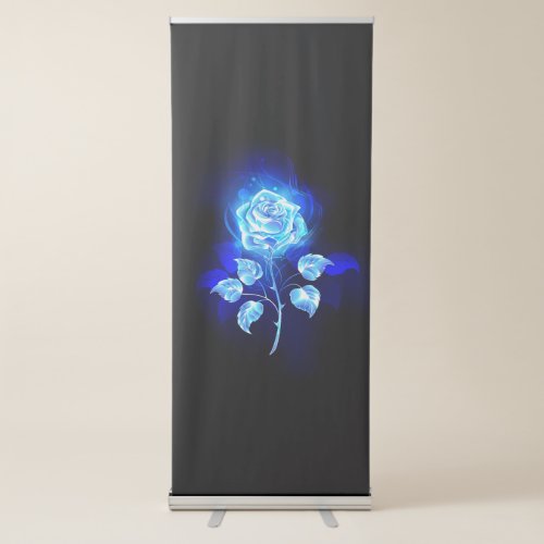 Burning Blue Rose Retractable Banner