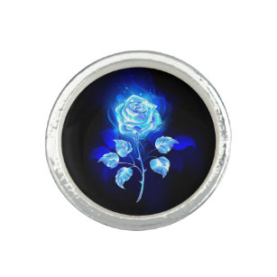 Burning Blue Rose Ring
