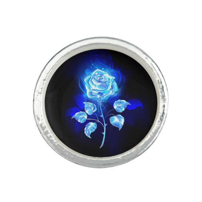 Burning Blue Rose Ring (Front)
