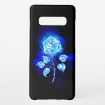 Burning Blue Rose Samsung Galaxy S10  Case<br><div class="desc">Blooming,  abstract rose from blue flame on black background. Fire rose.</div>