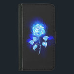 Burning Blue Rose Samsung Galaxy S5 Wallet Case<br><div class="desc">Blooming,  abstract rose from blue flame on black background. Fire rose.</div>