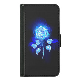 Burning Blue Rose Samsung Galaxy S5 Wallet Case