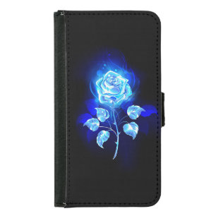 Burning Blue Rose Samsung Galaxy S5 Wallet Case