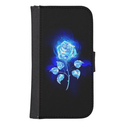 Burning Blue Rose Galaxy S4 Wallet Case