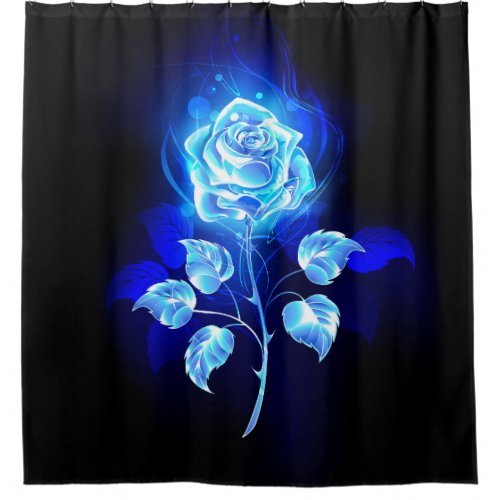 Burning Blue Rose Shower Curtain