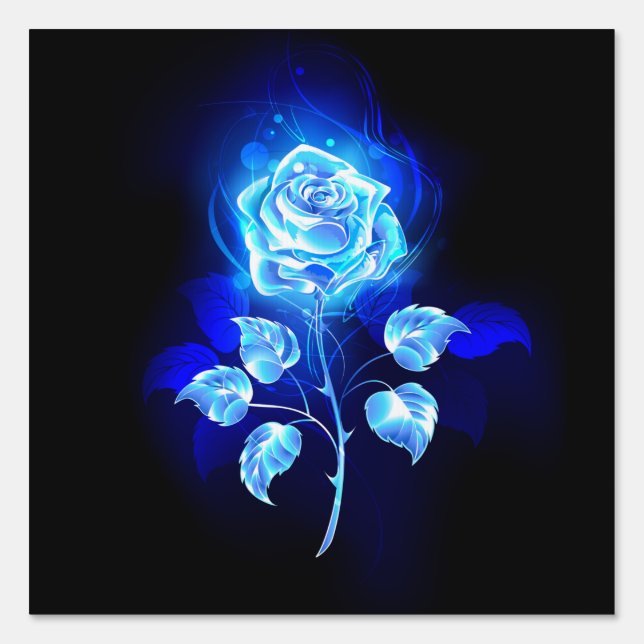 Burning Blue Rose Sign (Front)