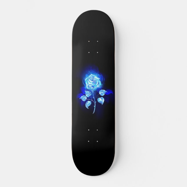 Burning Blue Rose Skateboard (Front)