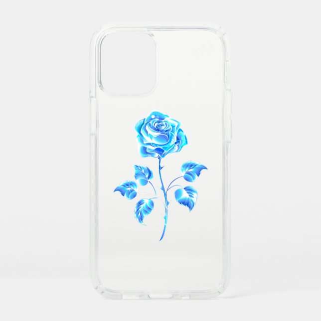 Burning Blue Rose Speck iPhone 12 Mini Case (Front)