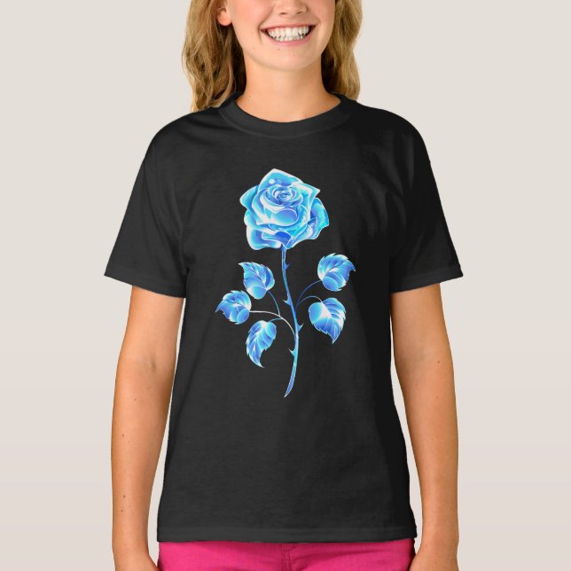 Burning Blue Rose T-Shirt (Front)