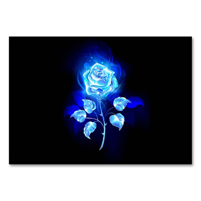 Burning Blue Rose Table Number (Front)