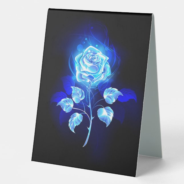 Burning Blue Rose Table Tent (Front)