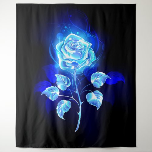 Burning Blue Rose Tapestry