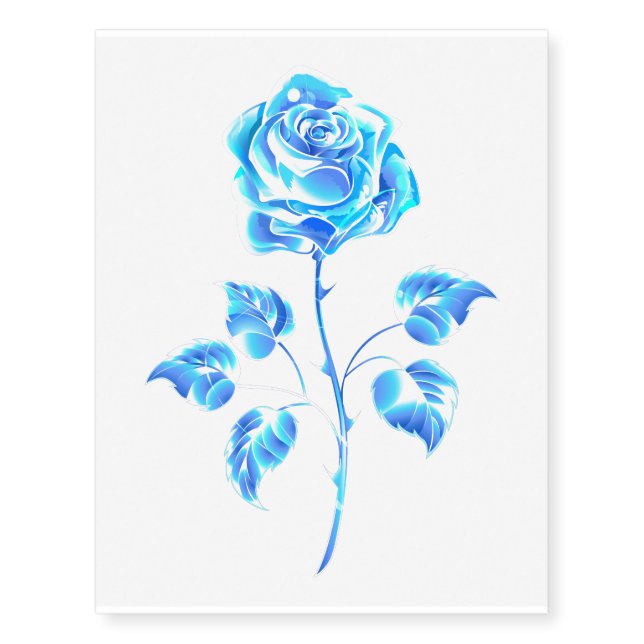 Burning Blue Rose Temporary Tattoos (Front)
