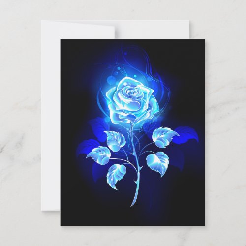 Burning Blue Rose Thank You Card
