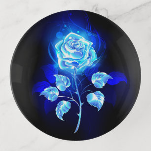 Burning Blue Rose Trinket Tray