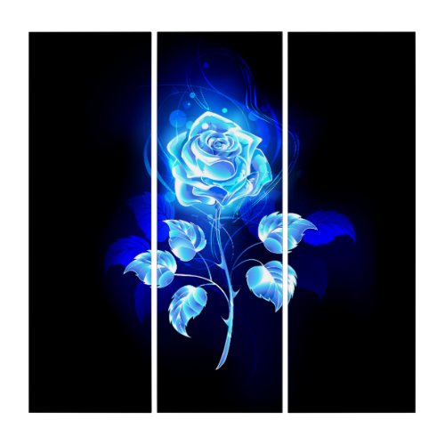 Burning Blue Rose Triptych