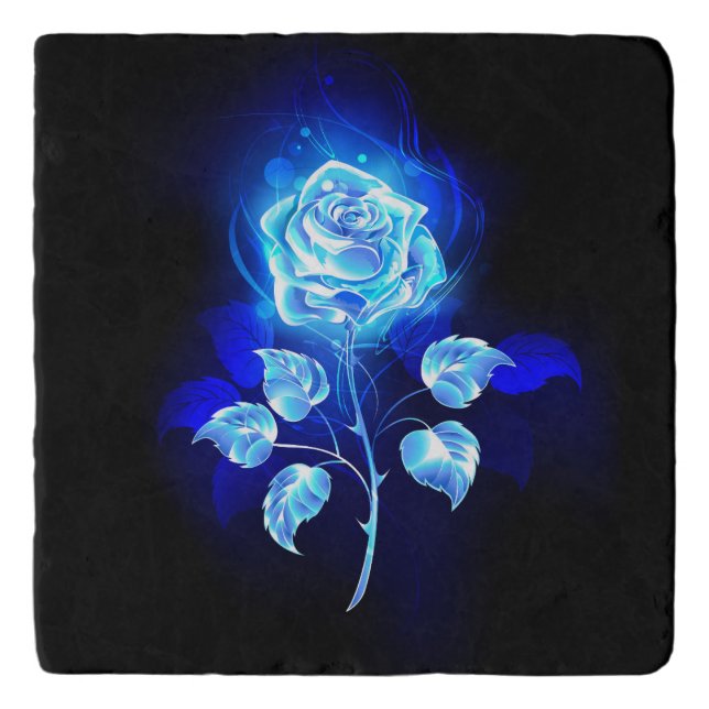 Burning Blue Rose Trivet (Front)