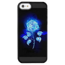 Burning Blue Rose Clear iPhone SE/5/5s Case