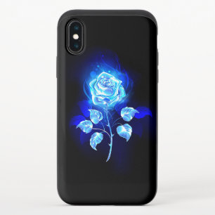 Burning Blue Rose iPhone XS Slider Case