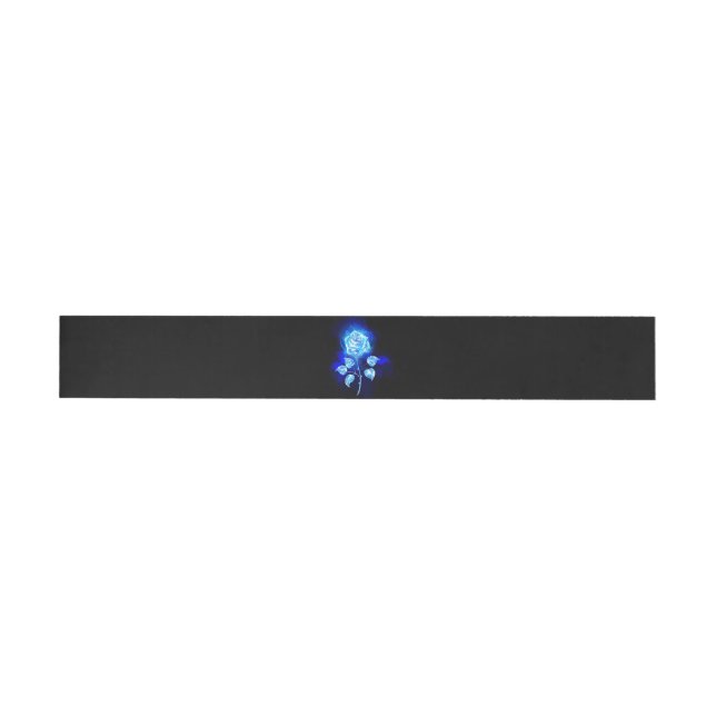 Burning Blue Rose Wrap Around Address Label (Individual)