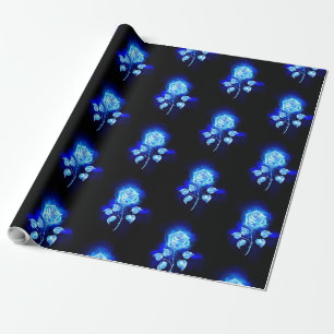 Burning Blue Rose Wrapping Paper