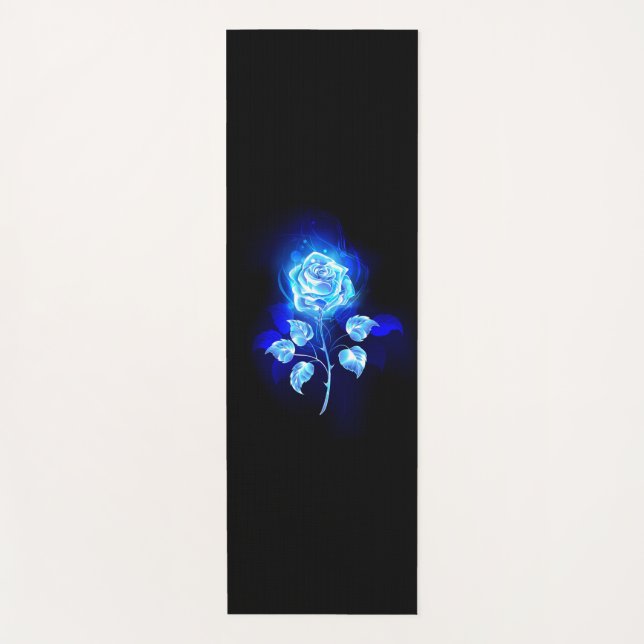 Burning Blue Rose Yoga Mat (Front)