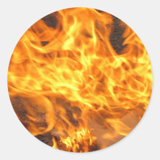 Burning Brush Classic Round Sticker