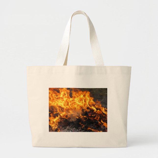 Burning Brush Large Tote Bag (Front)