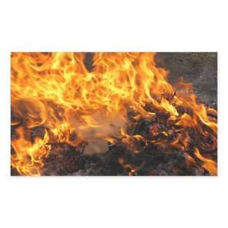 Burning Brush Rectangular Sticker