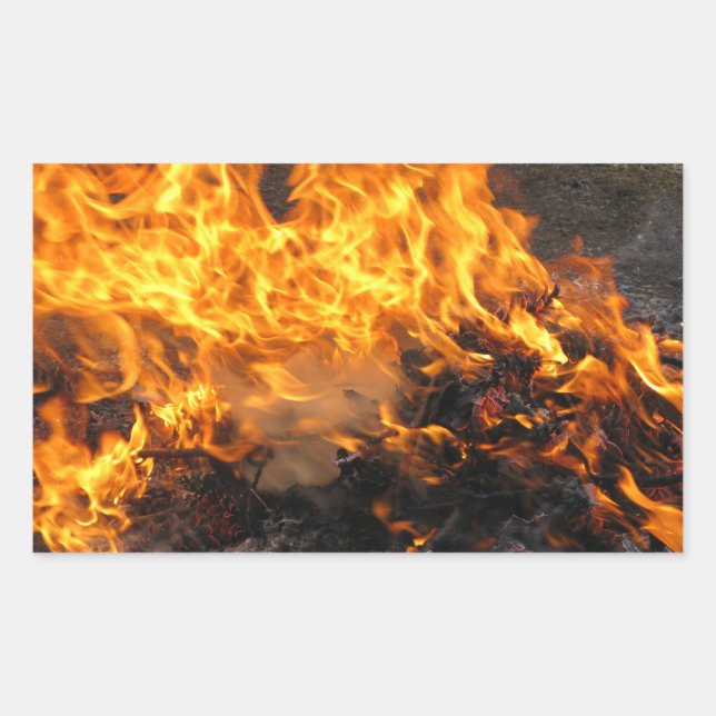 Burning Brush Rectangular Sticker (Front)