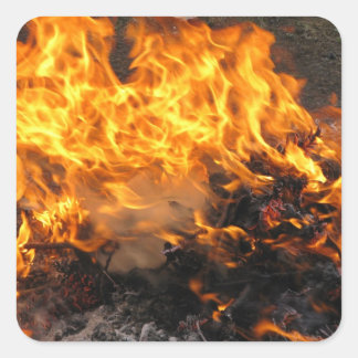 Burning Brush Square Sticker