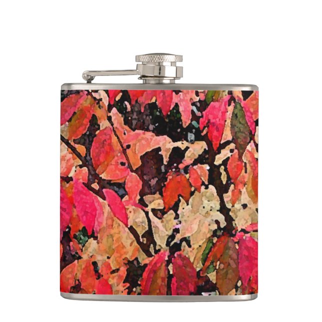 Burning Bush Abstract Flask (Front)