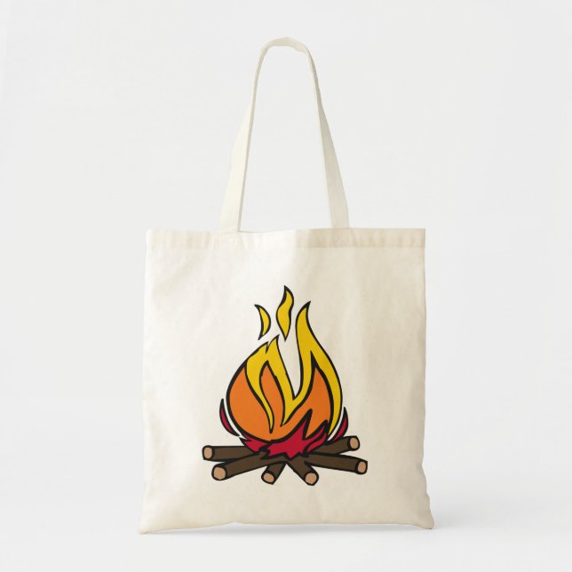 Burning Campfire Tote Bag (Front)