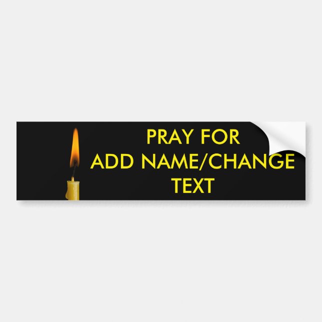 Burning Candle And Your Text Bumper Sticker (Front)