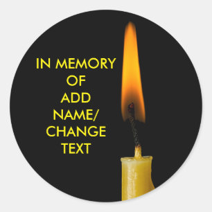 Burning Candle And Your Text Ver. 2 Classic Round Sticker