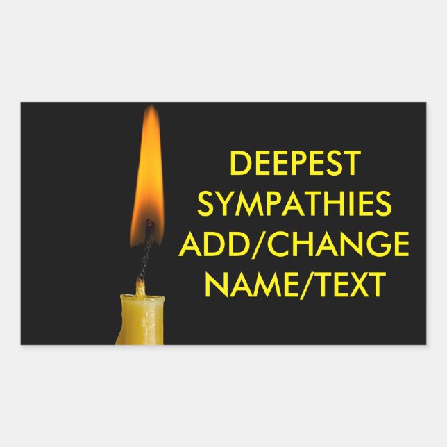 Burning Candle And Your Text Ver. 2 Rectangular Sticker (Front)