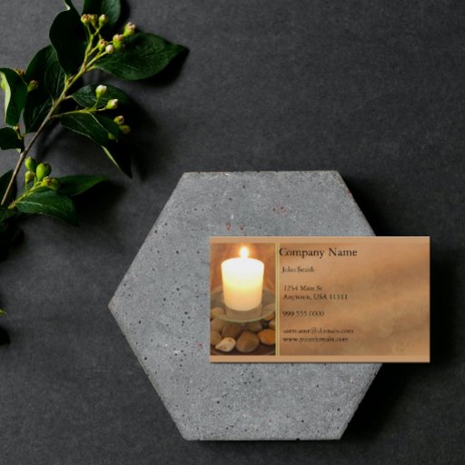 Customizable Burning Candle Business Card