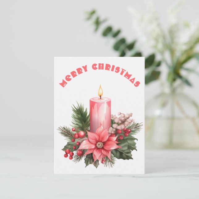 Burning Candle - Christmas Card (Standing Front)