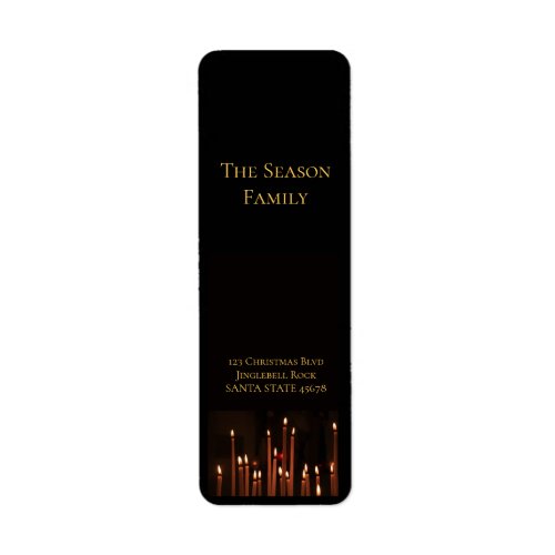 Burning Candles Christmas label