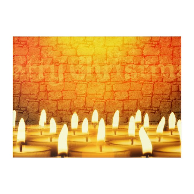 Burning candles - Merry Christmas Acrylic Print (Front)