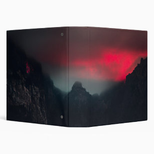 Burning clouds, fog and mountains 3 ring binder