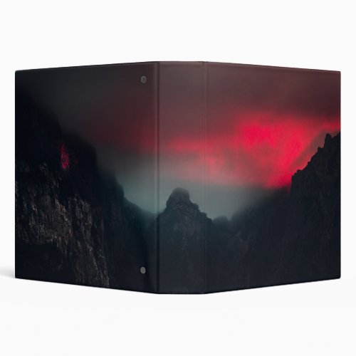 Burning clouds fog and mountains 3 ring binder