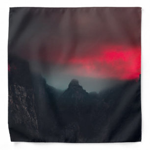 Burning clouds, fog and mountains bandana