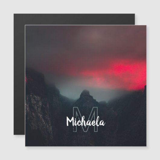 Burning clouds, fog and mountains monogram (Front/Back)