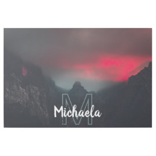 Burning clouds, fog and mountains monogram gallery wrap