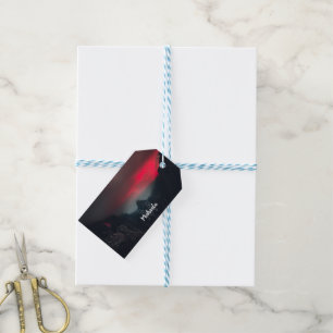 Burning clouds, fog and mountains monogram gift tags