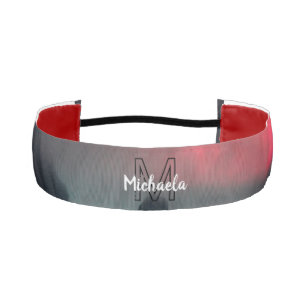 Burning clouds, fog and mountains monogram in sky athletic headband
