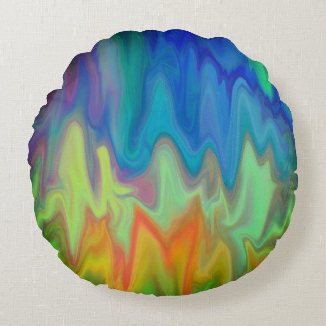 Burning Colors Round Pillow (Front)