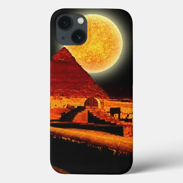 Burning Desert Sun & Egyptian Giza Pyramids Case-Mate iPhone Case (Back)