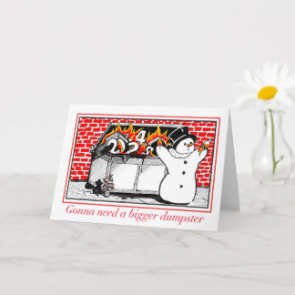 Burning Dumpster holiday card
